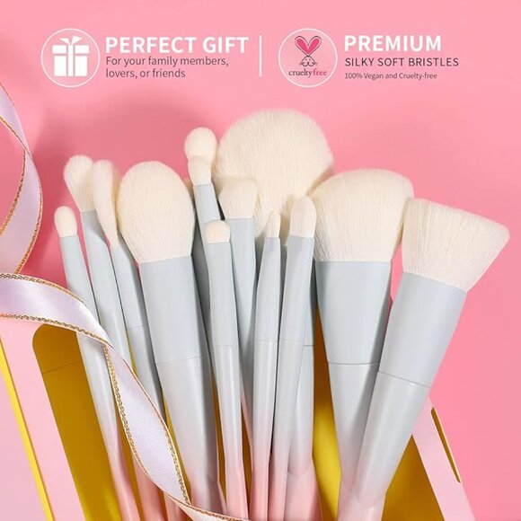 Pink and White Makeup Brush Set - Picture 4 of 4